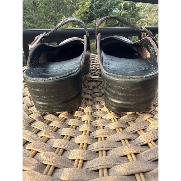 Dansko Mary Jane Mules Clogs Shoes Women's Size 38 EU 8 US Burgundy Leather - Picture 8 of 16